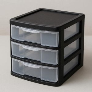 22 Stackable Plastic Desktop Storage Box with 3 Drawers for Small Items