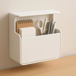 24 Wall Mounted Desktop Storage Box with Magnetic Closure for Small Spaces